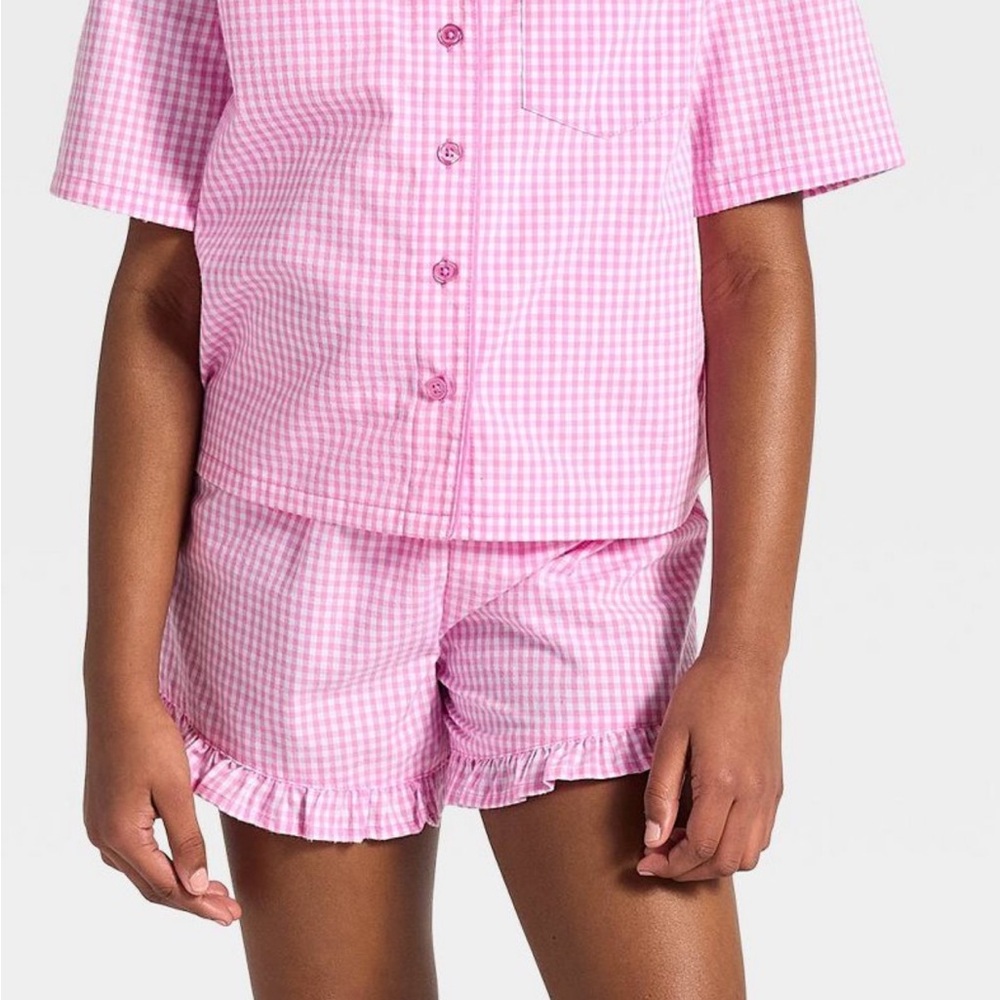 Cat & Jack Pink Gingham Short Pajama Set